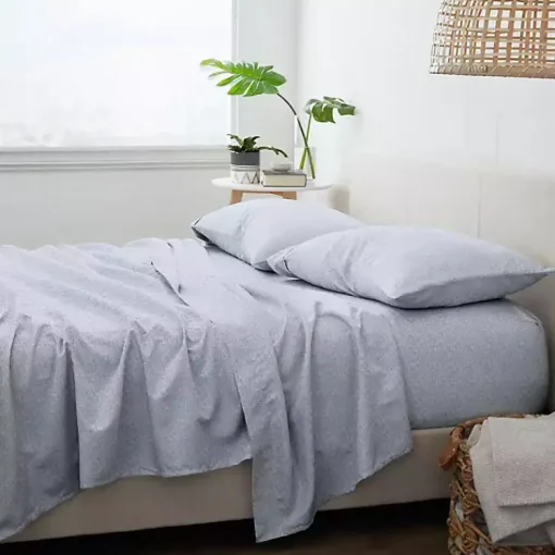 Kirklands Home Bed Sheets|Light Chambray 4-pc. Full Bed Sheet Set Blue