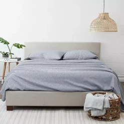 Kirklands Home Bed Sheets|Light Chambray 4-pc. Queen Bed Sheet Set Blue