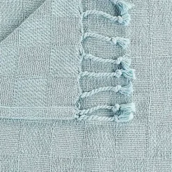 Hot Light Checkered Weave Fringe Throw Blankets & Throws