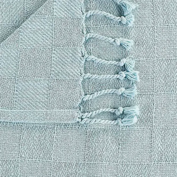 Hot Light Checkered Weave Fringe Throw Blankets & Throws