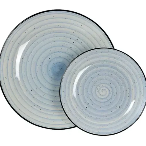 Kirklands Home Dinnerware|Light Gia Stoneware 24-pc. Dinnerware Set Blue