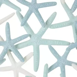 Kirklands Home Wall Plaques|Light Blue Metal Overlapping Starfish Wall Plaque