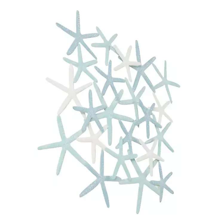 Kirklands Home Wall Plaques|Light Blue Metal Overlapping Starfish Wall Plaque