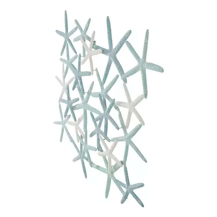 Kirklands Home Wall Plaques|Light Blue Metal Overlapping Starfish Wall Plaque