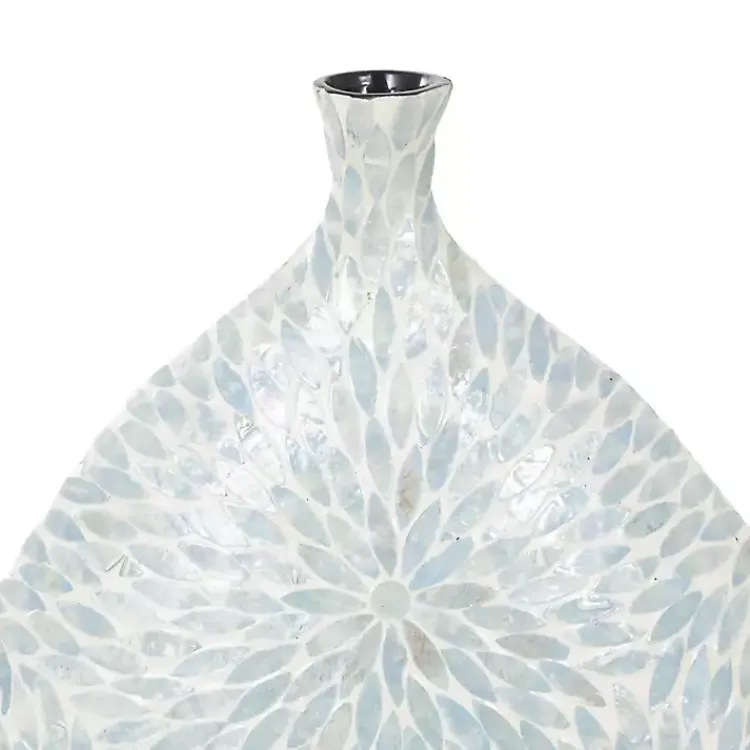 Discount Light Blue Mother of Pearl Floral Floor Vase Vases