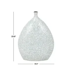 Discount Light Blue Mother of Pearl Floral Floor Vase Vases