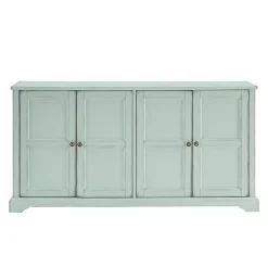 Kirklands Home Cabinets & Sideboards|Light Paneled 4-Door Sideboard Blue
