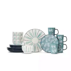 Kirklands Home Dinnerware|Light Blue Patterned 16-pc. Dinnerware Set