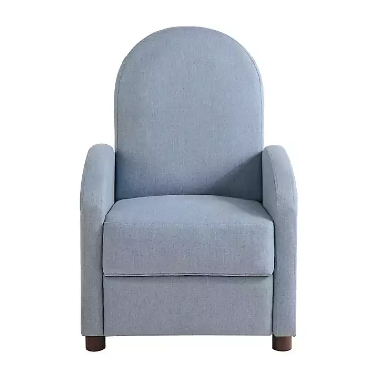 Kirklands Home Accent Chairs|Light Rounded Push Back Recliner Blue