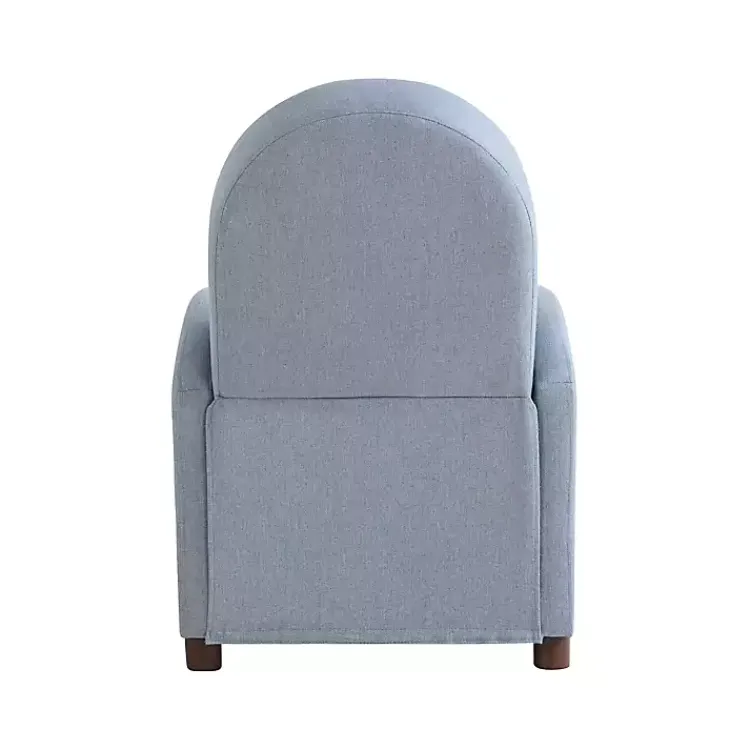 Kirklands Home Accent Chairs|Light Rounded Push Back Recliner Blue