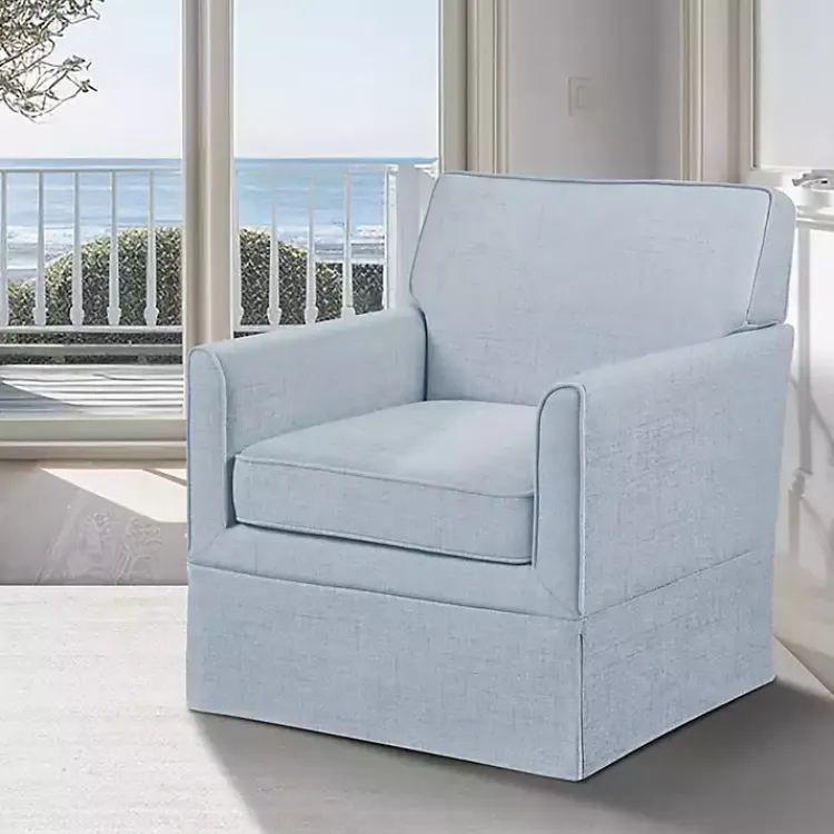 Kirklands Home Accent Chairs|Light Slipcover Armchair Blue