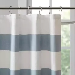 Kirklands Home Shower Curtains|Light Blue Striped Waffle Shower Curtain