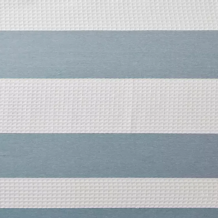 Kirklands Home Shower Curtains|Light Blue Striped Waffle Shower Curtain