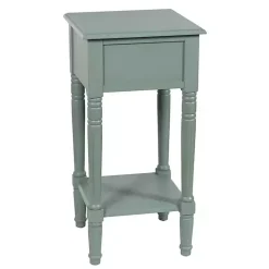 Kirklands Home Accent & End Tables|Light Wood Square Hampton Accent Table Blue