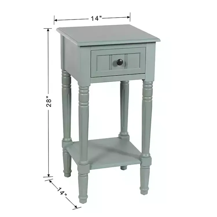 Kirklands Home Accent & End Tables|Light Wood Square Hampton Accent Table Blue