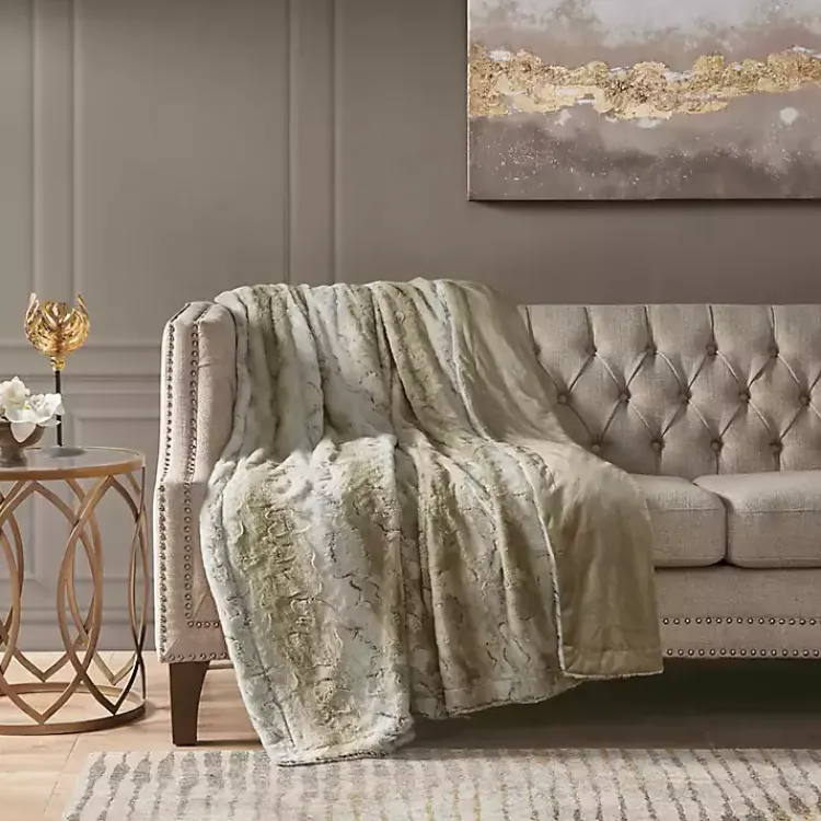 Clearance Light Faux Fur Oversized Throw Blanket Blankets & Throws