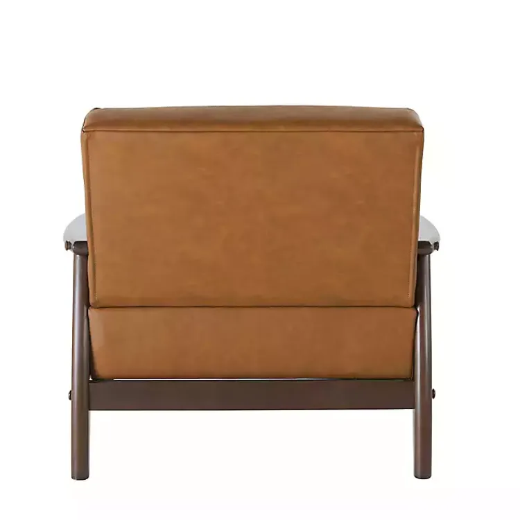 Kirklands Home Accent Chairs|Light Faux Leather Ambon Accent Chair Brown