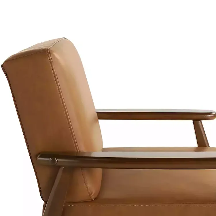 Kirklands Home Accent Chairs|Light Faux Leather Ambon Accent Chair Brown