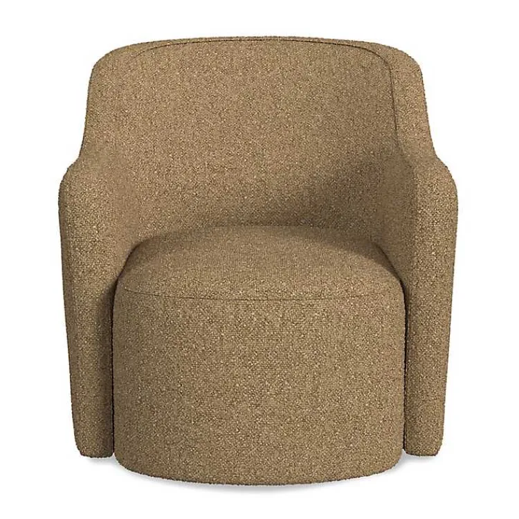 Kirklands Home Accent Chairs|Light Swivel Barrel Accent Chair Brown