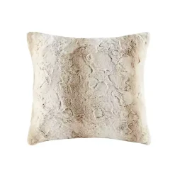 Outlet Light Textured Faux Fur Pillow Pillows