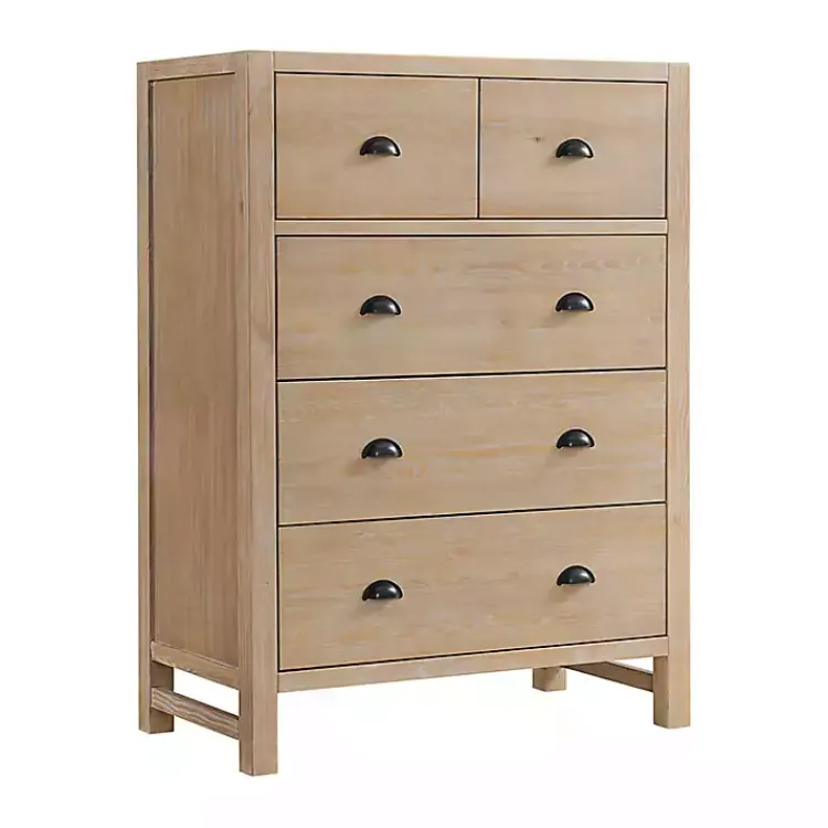 Kirklands Home Dressers & Chests|Light Driftwood 5-Drawer Storage Chest Tan