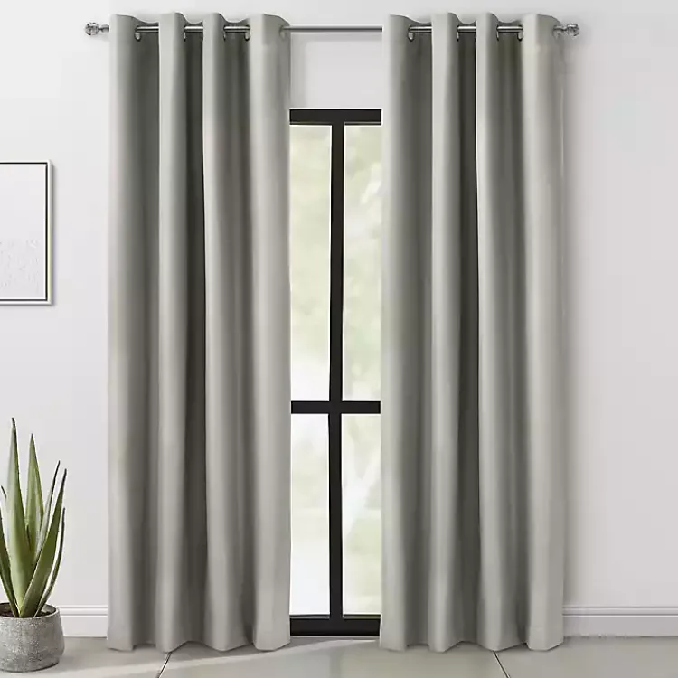 Kirklands Home Curtains & Drapes|Light Alpine Blackout Curtain Panel, 108 in. Gray