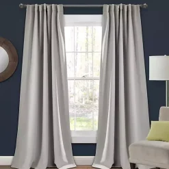Kirklands Home Curtains & Drapes|Light Blackout Curtain Panel Set, 95 in. Gray