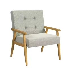 Kirklands Home Accent Chairs|Light Button Tufted Accent Chair Gray