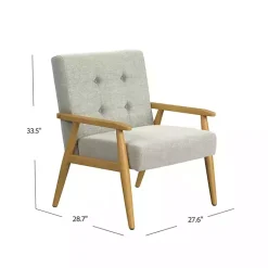 Kirklands Home Accent Chairs|Light Button Tufted Accent Chair Gray