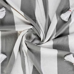 Sale Light Gray Cabana Stripe Tassel Throw Blankets & Throws