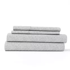 Kirklands Home Bed Sheets|Light Chambray 4-pc. Full Bed Sheet Set Gray