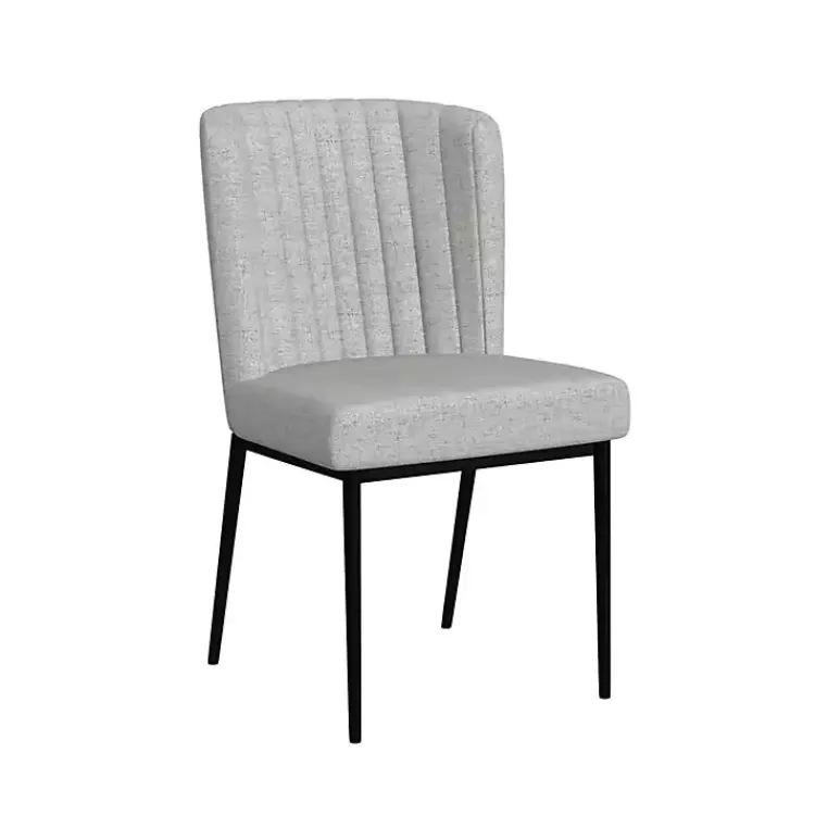 Kirklands Home Dining Chairs|Light Channel Back Dining Chairs, Set of 2 Gray