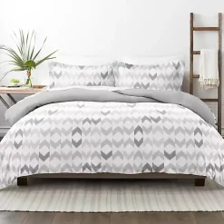 Kirklands Home Duvets|Light Gray Chevron 3-Pc. Queen Duvet Cover Set