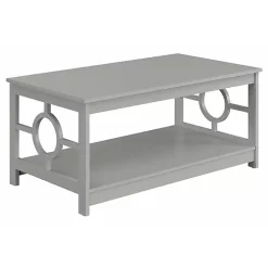 Kirklands Home Coffee Tables|Light Circle Cut-Out Sides Coffee Table Gray