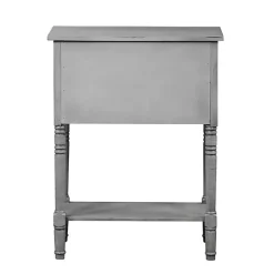 Kirklands Home Accent & End Tables|Light 3-Drawer Turned Legs Accent Table Gray