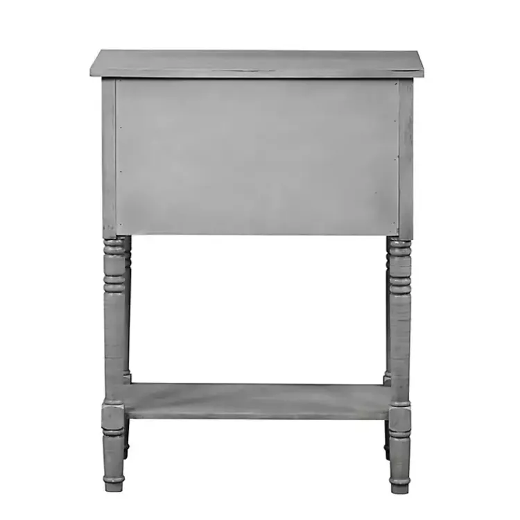 Kirklands Home Accent & End Tables|Light 3-Drawer Turned Legs Accent Table Gray