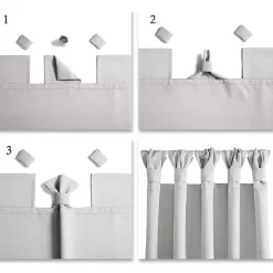 Kirklands Home Curtains & Drapes|Light Knotted Curtain Panel Set, 84 in. Gray