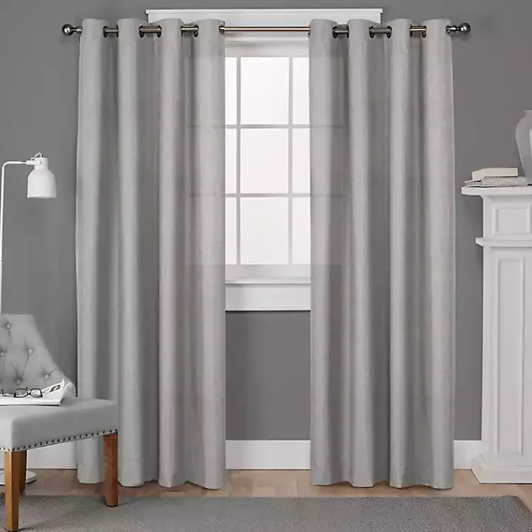 Kirklands Home Curtains & Drapes|Light Lila Curtain Panel Set, 84 in. Gray