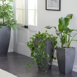 Kirklands Home Planters|Light Metal Round Tapered Planters, Set of 3 Gray