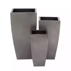 Kirklands Home Planters|Light Metal Round Tapered Planters, Set of 3 Gray