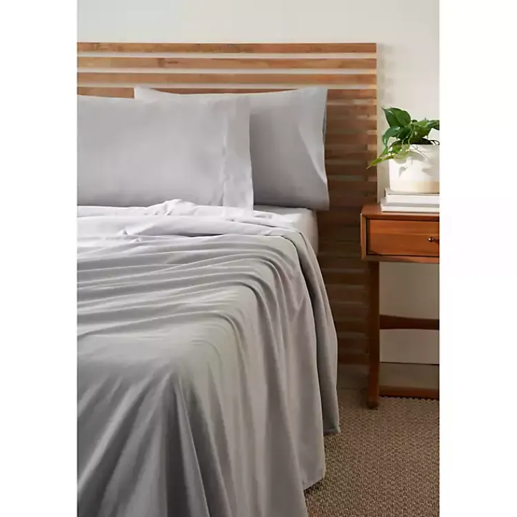 Kirklands Home Bed Sheets|Light Microfiber 4-pc. King Sheet Set Gray