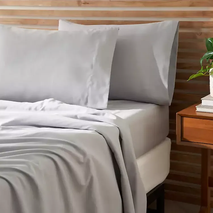 Kirklands Home Bed Sheets|Light Microfiber 4-pc. King Sheet Set Gray