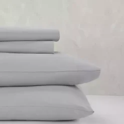 Kirklands Home Bed Sheets|Light Microfiber 4-pc. Queen Sheet Set Gray