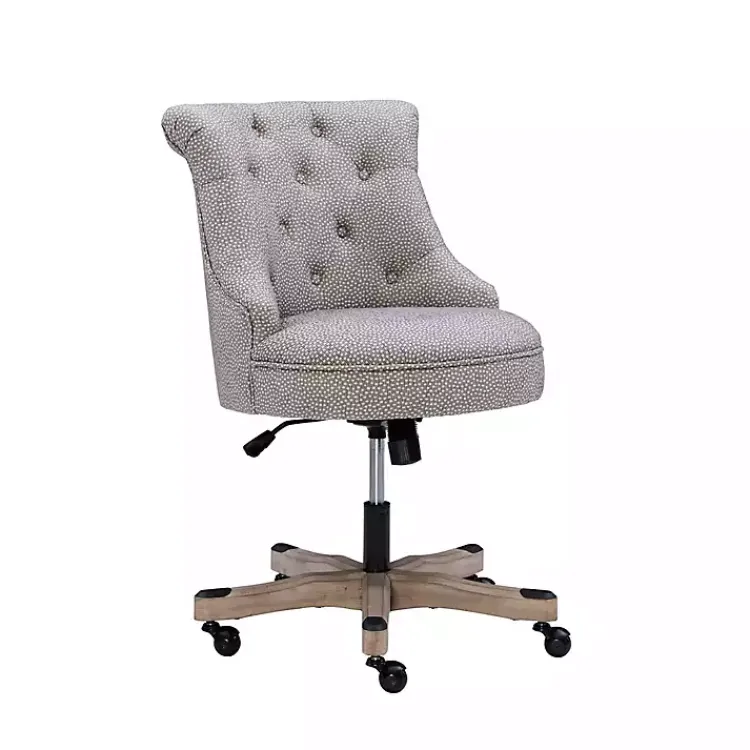 Kirklands Home Office Furniture|Light Miller Tufted Office Chair Gray