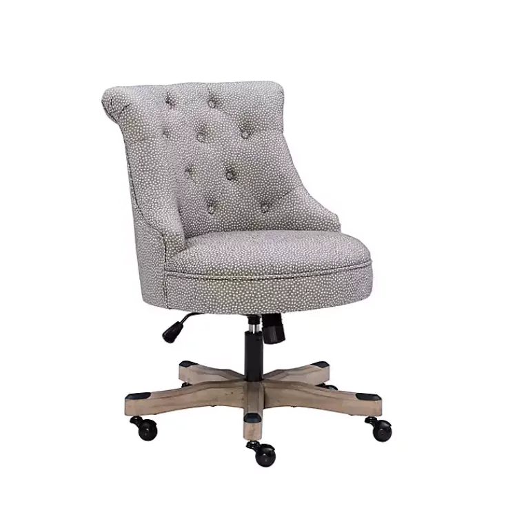 Kirklands Home Office Furniture|Light Miller Tufted Office Chair Gray