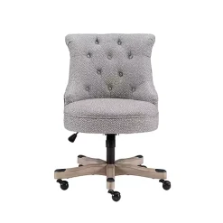 Kirklands Home Office Furniture|Light Miller Tufted Office Chair Gray