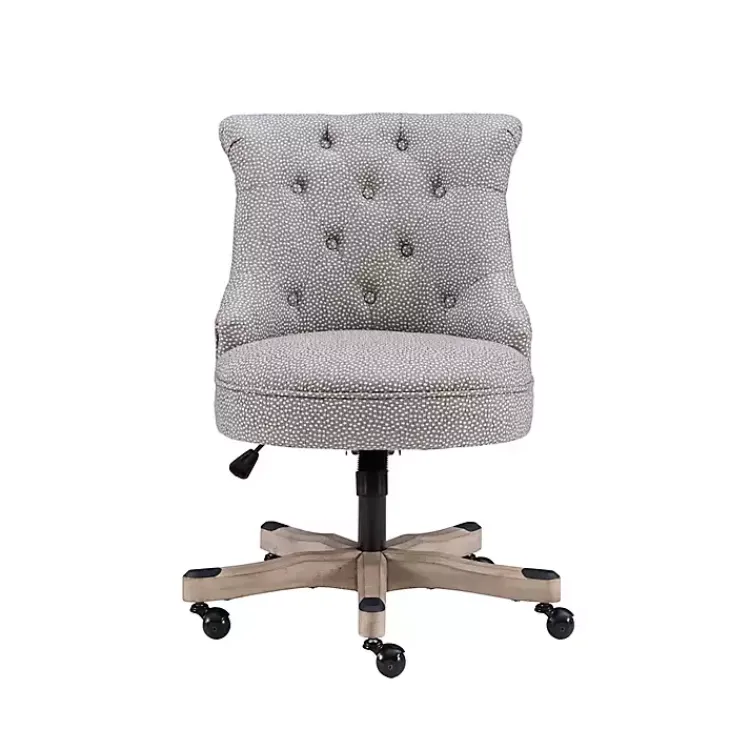 Kirklands Home Office Furniture|Light Miller Tufted Office Chair Gray