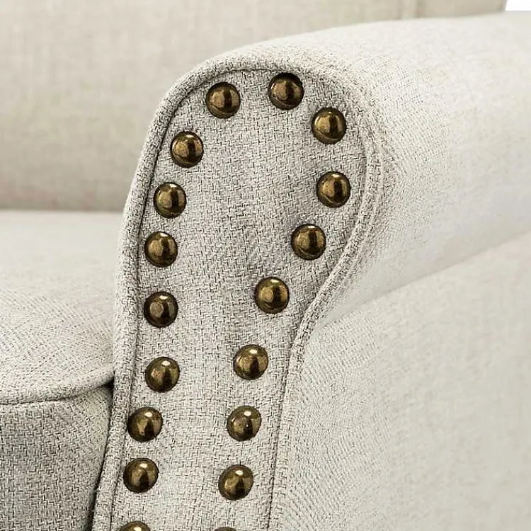 Kirklands Home Accent Chairs|Light Miriam Nailhead Trim Armchair Gray