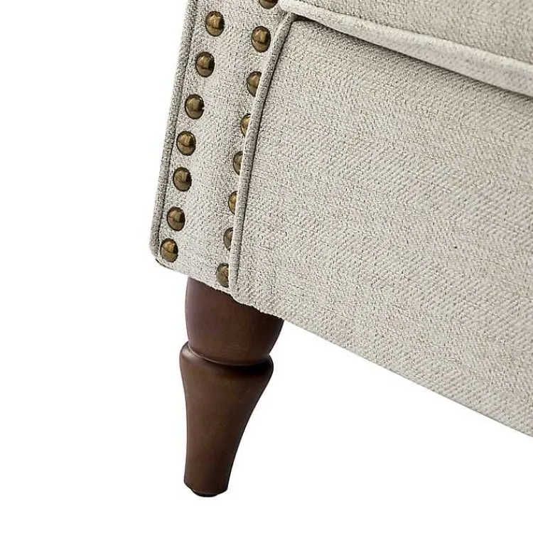 Kirklands Home Accent Chairs|Light Miriam Nailhead Trim Armchair Gray