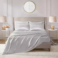 Kirklands Home Bed Sheets|Light Satin 6-pc. Full Sheet Set Gray